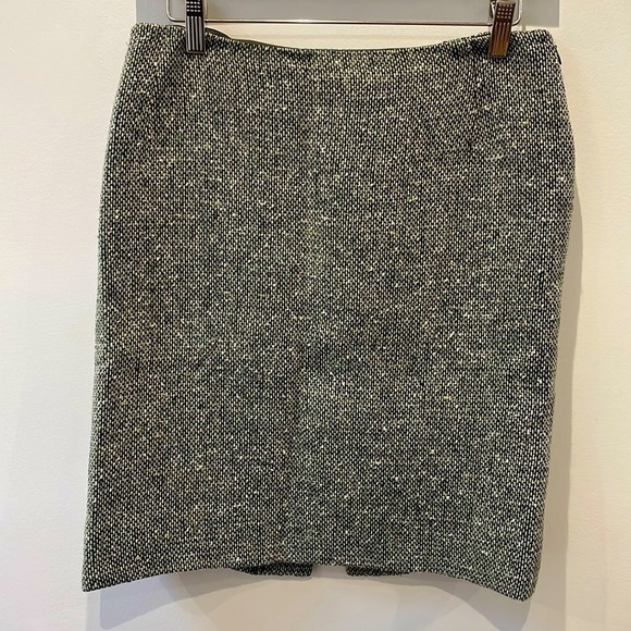 Valentino Roma tweed wool mini skirt dark green speckled vintage size S - Picture 1 of 14